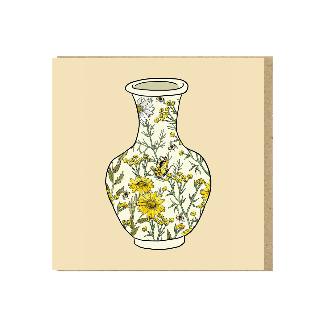 Meadow Floral Vase Greeting Card