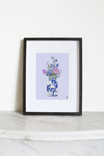 Load image into Gallery viewer, Delphinium Vase on Lilac Art Print
