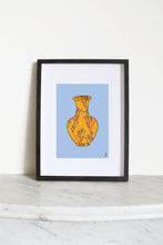 Load image into Gallery viewer, Gypsophila Vase on Blue Art Print
