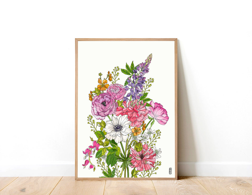 Somerset Flowers Art Print