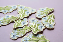 Load image into Gallery viewer, Flax Flower Embroidered Iron-on Patch
