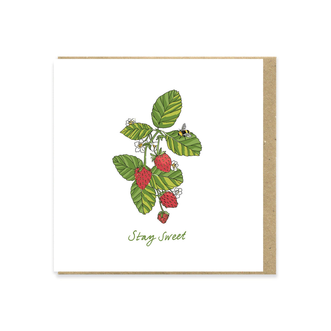 Stay Sweet Strawberry Greeting Card