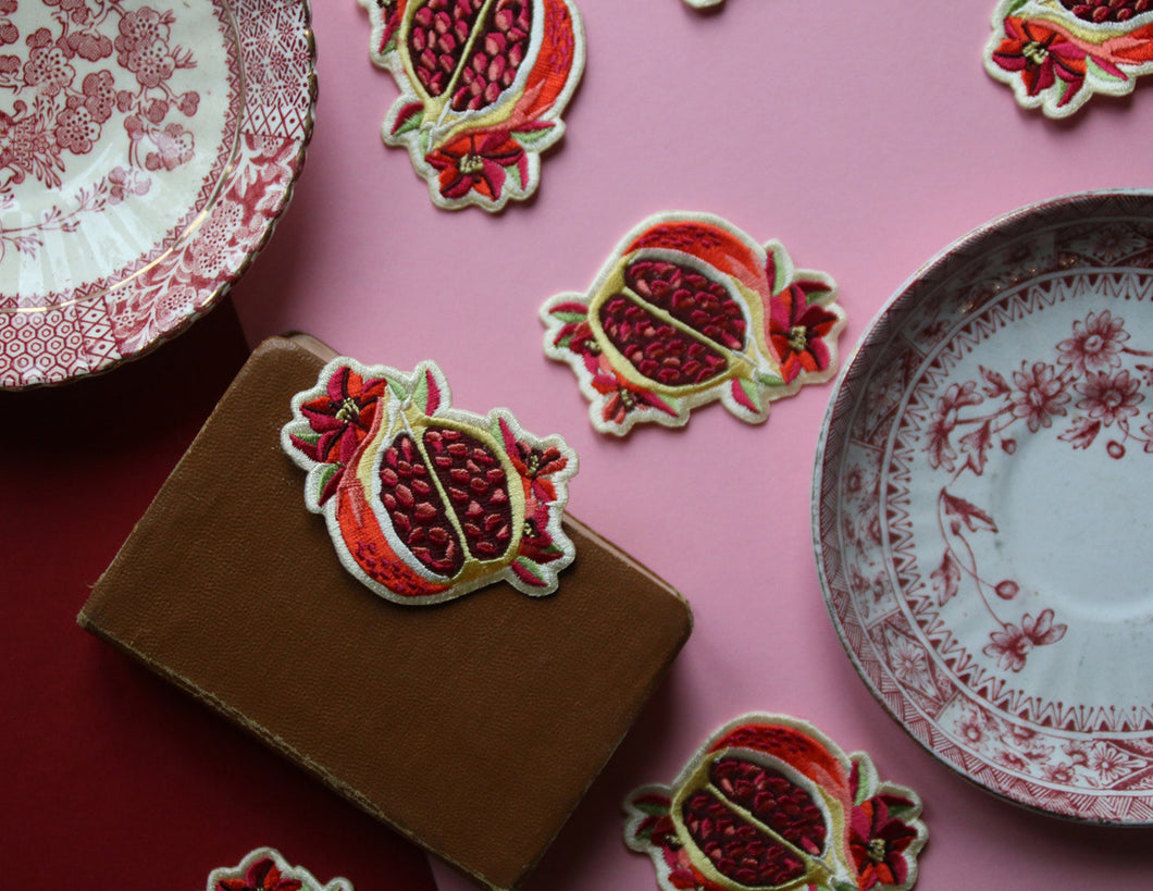 Pomegranate Embroidered Iron-on Patch